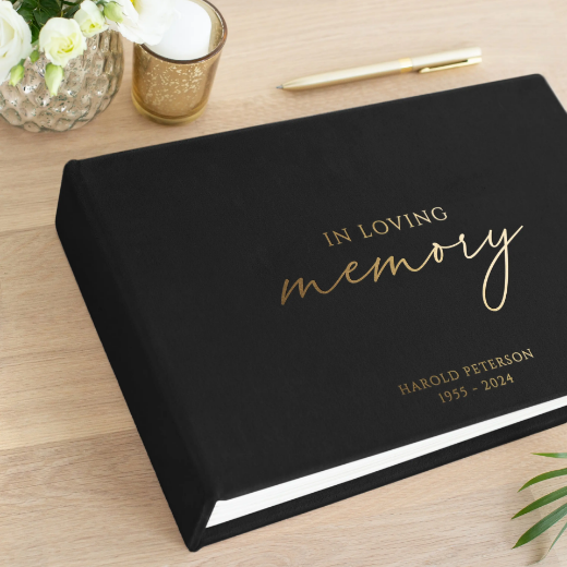 Picture of Velvet Memorial Condolence Book
