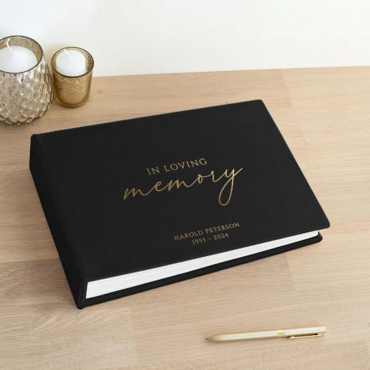 Picture of Velvet Memorial Condolence Book