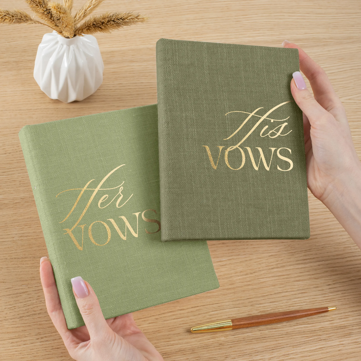 Picture of Set of 2 Linen Vow Books