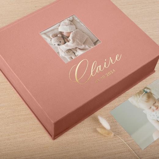 Picture of Velvet Baby Keepsake Box, Photo Window