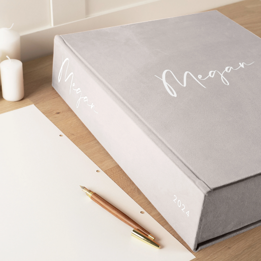Picture of Velvet Ring Binder Box, #M62