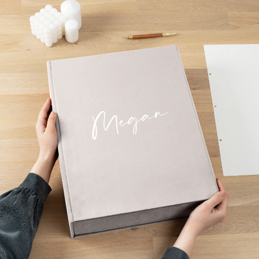 Picture of Velvet Ring Binder Box, #M62