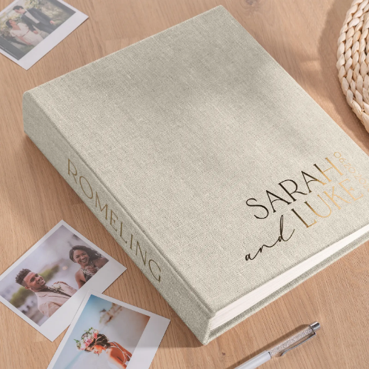 Picture of Linen Wedding Guest Book Vertical