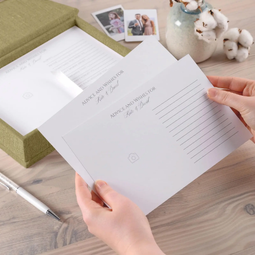 Picture of Linen Box + Wedding Advice Cards, Design W179