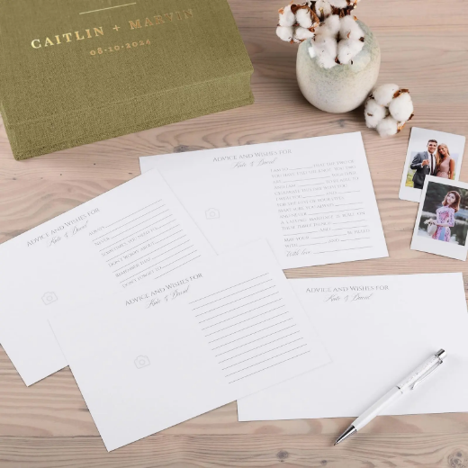 Picture of Linen Box + Wedding Advice Cards, Design W179