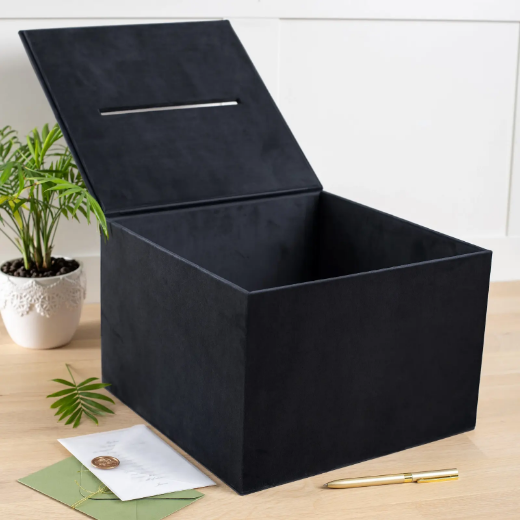 Picture of Velvet Wedding Card Box With Slot, Design W197