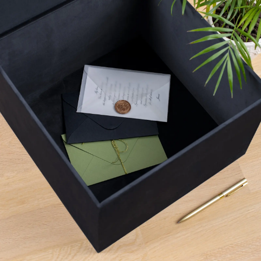 Picture of Velvet Wedding Card Box With Slot, Design W197