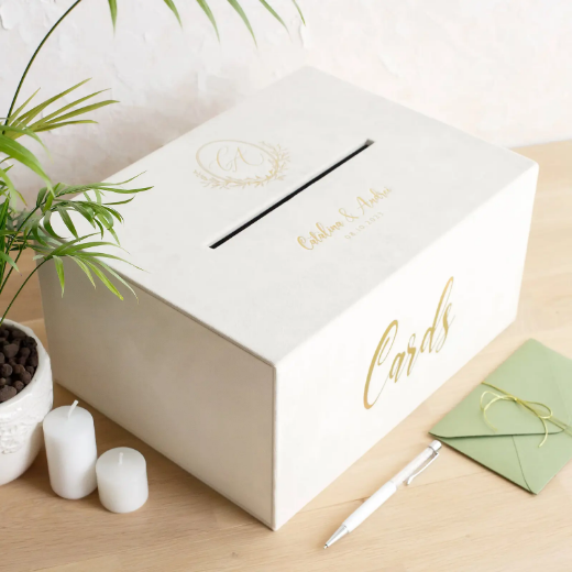 Picture of Velvet Wedding Card Box With Slot