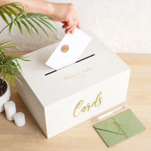 Picture of Velvet Wedding Card Box With Slot
