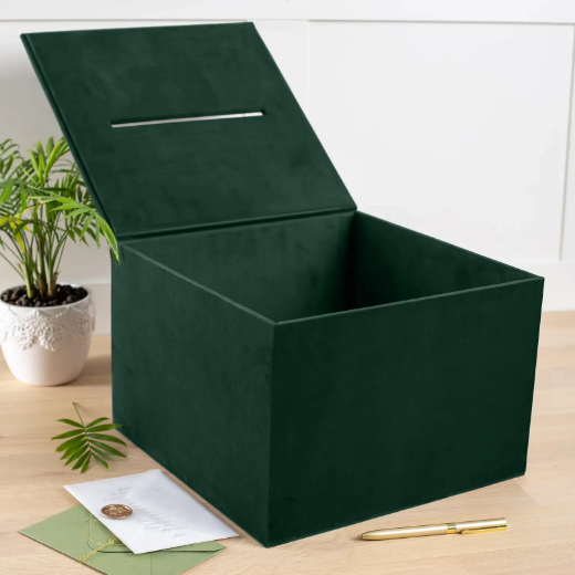 Picture of Velvet Wedding Card Box With Slot, Design W198