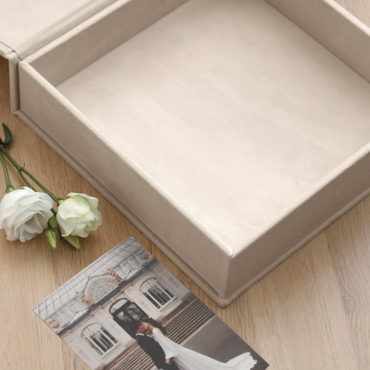 Picture of Velvet Wedding Keepsake Box, Photo Window, Magnet Closure, Design W231