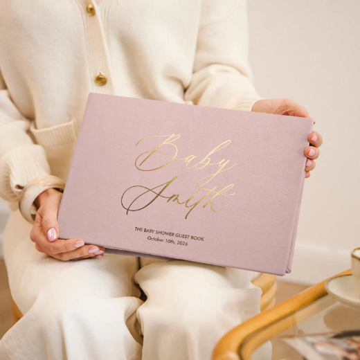 Picture of Velvet Baby Shower Book, Design B245