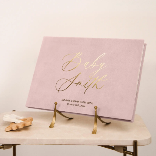 Picture of Velvet Baby Shower Book, Design B245