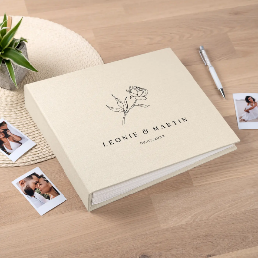 Picture of Linen Wedding Guest Book UV W35