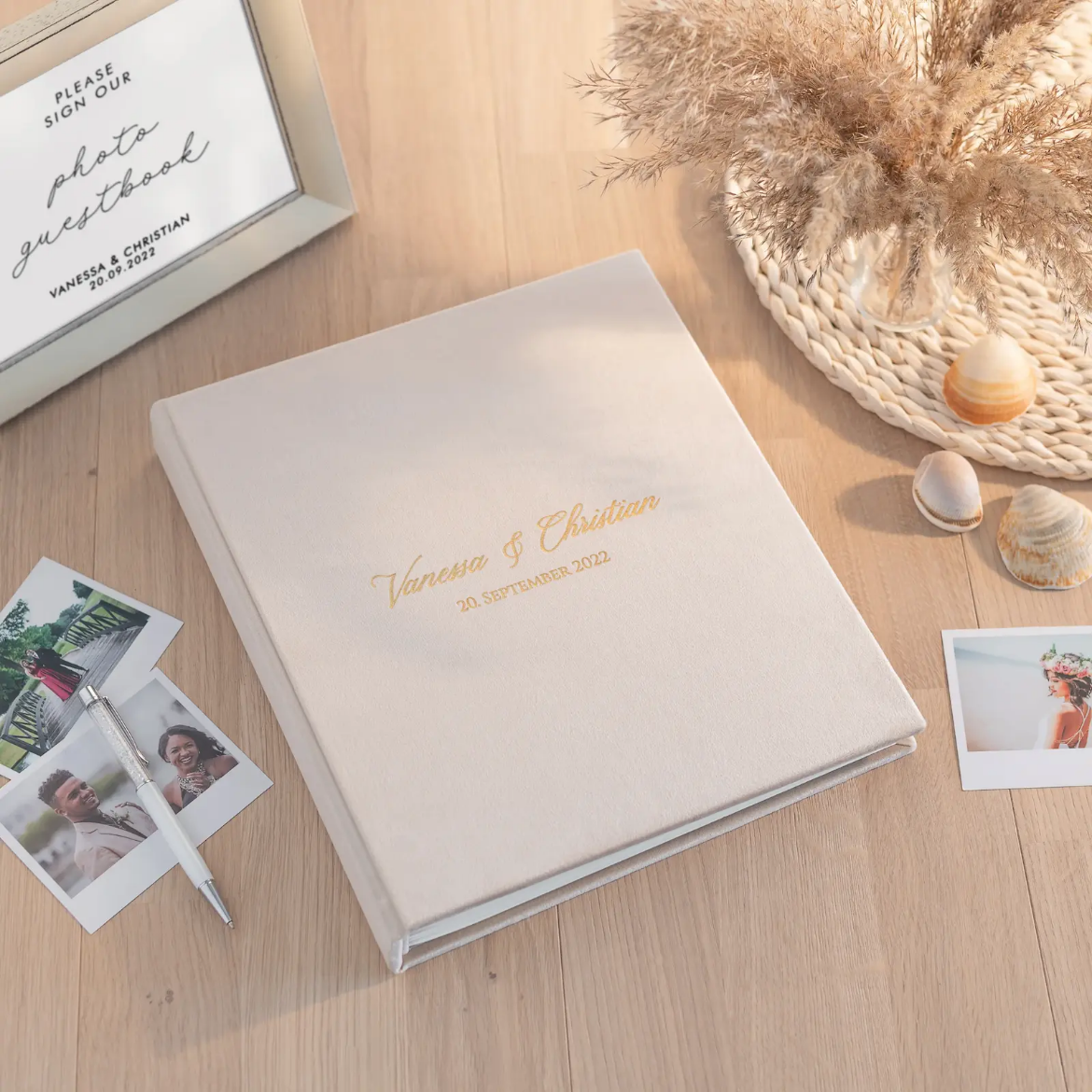 Picture of Velvet Wedding Guest Book Vertical