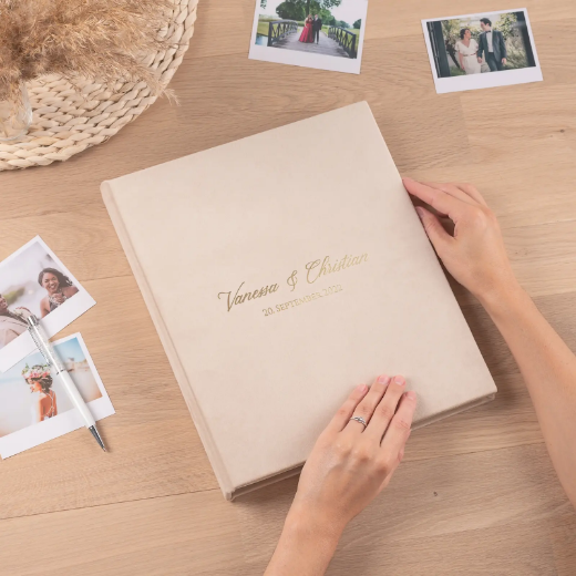 Picture of Velvet Wedding Guest Book Vertical