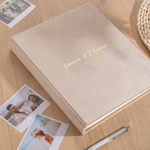 Picture of Velvet Wedding Guest Book Vertical