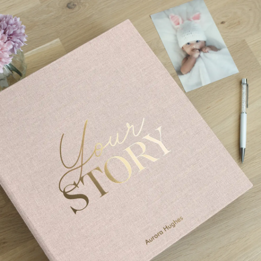 Picture of Linen Slip In Baby Photo Album for 100-1000 4x6 Photos