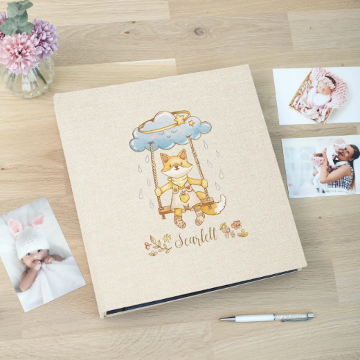 Picture of Linen Slip In Baby Photo Album for 100-1000 4x6 Photos