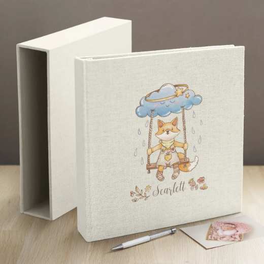 Picture of Linen Slip In Baby Photo Album for 100-1000 4x6 Photos