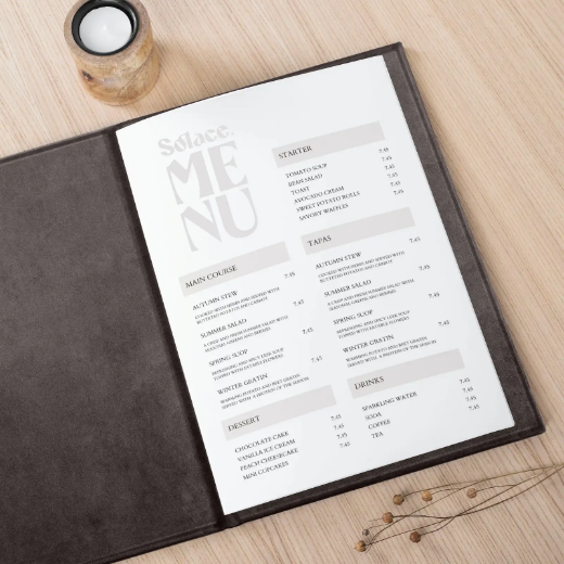 Picture of Velvet Menu Book