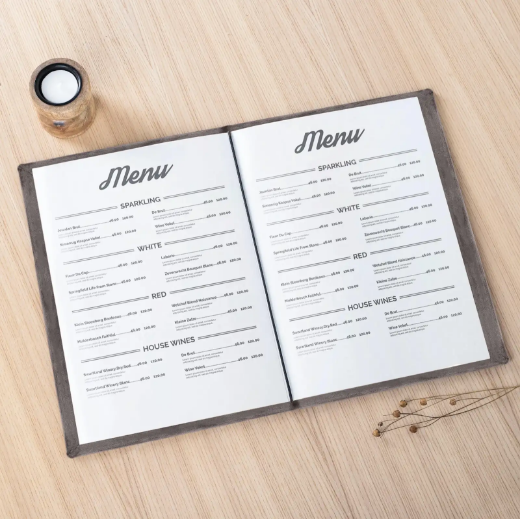 Picture of Velvet Menu Book