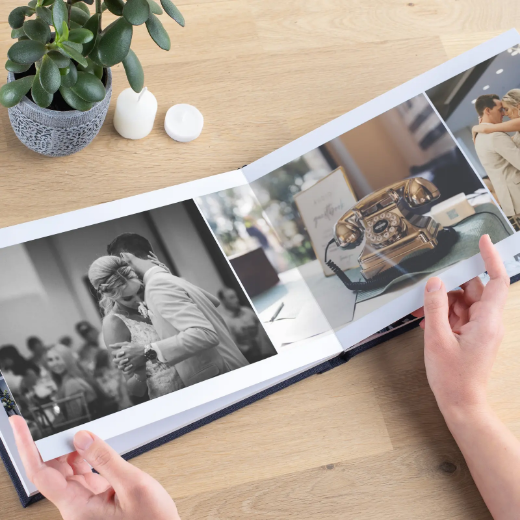 Picture of Linen Lay Flat Photo Album, Embossed Cover