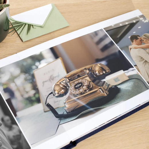 Picture of Linen Lay Flat Photo Album, Embossed Cover