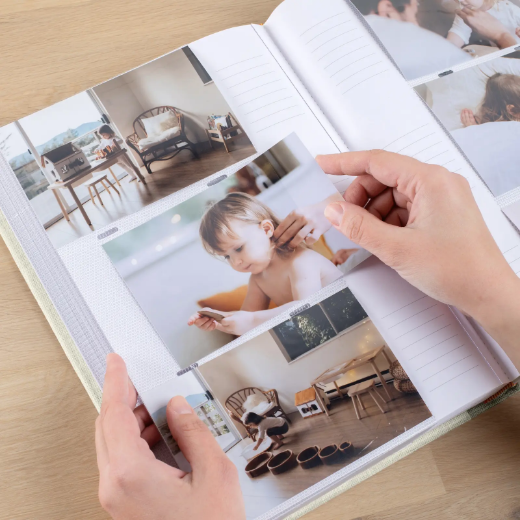 Picture of Linen Baby Slip In Photo Album for 300 4x6 Photos