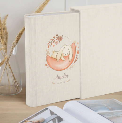 Picture of Linen Baby Slip In Photo Album for 300 4x6 Photos