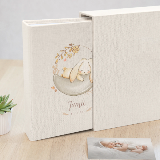 Picture of Linen Baby Slip In Photo Album for 40-400 4x6 or 5x7 Photos