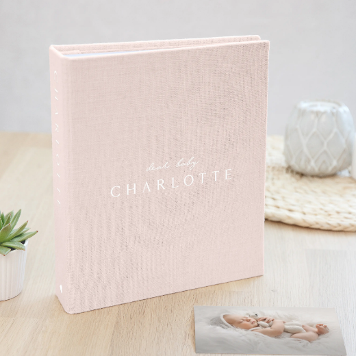 Picture of Linen Baby Slip In Photo Album for 40-400 4x6 Photos