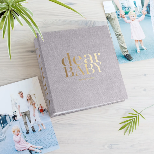 Picture of Linen Baby Slip In Photo Album for 8x10 Photos