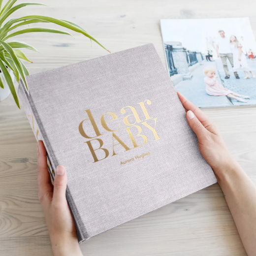 Picture of Linen Baby Slip In Photo Album for 8x10 Photos