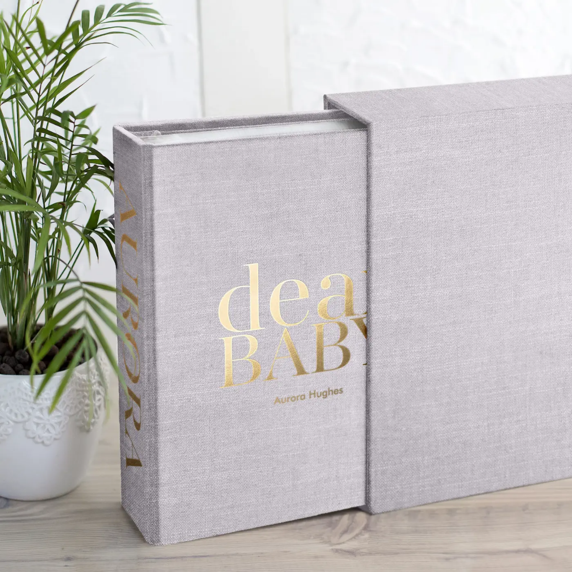 Picture of Linen Baby Slip In Photo Album for 8x10 Photos