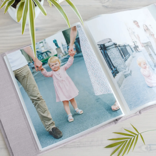 Picture of Linen Baby Slip In Photo Album for 8x10 Photos