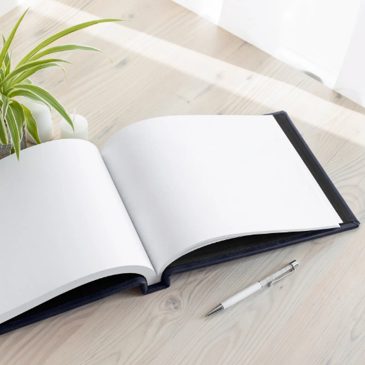 Picture of Leather Memorial Condolence Book, Photo Window GBL