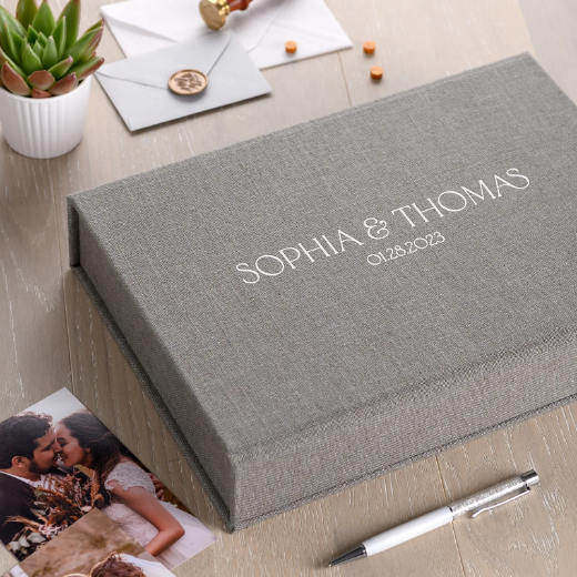 Picture of Linen Keepsake Box Magnet Closure