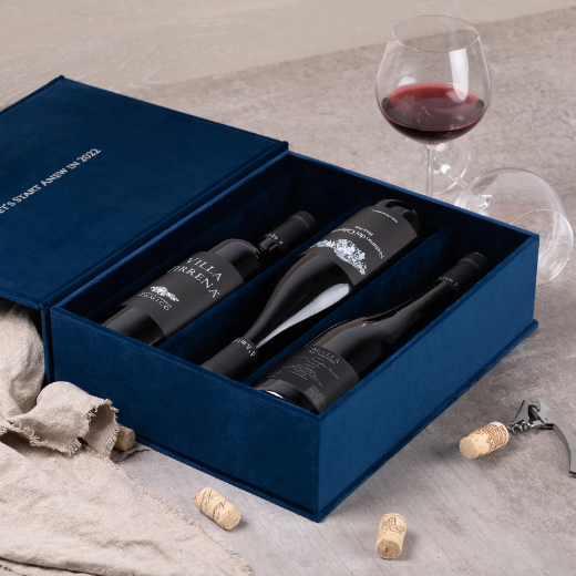 Picture of Velvet Wine Box for 3 Bottles