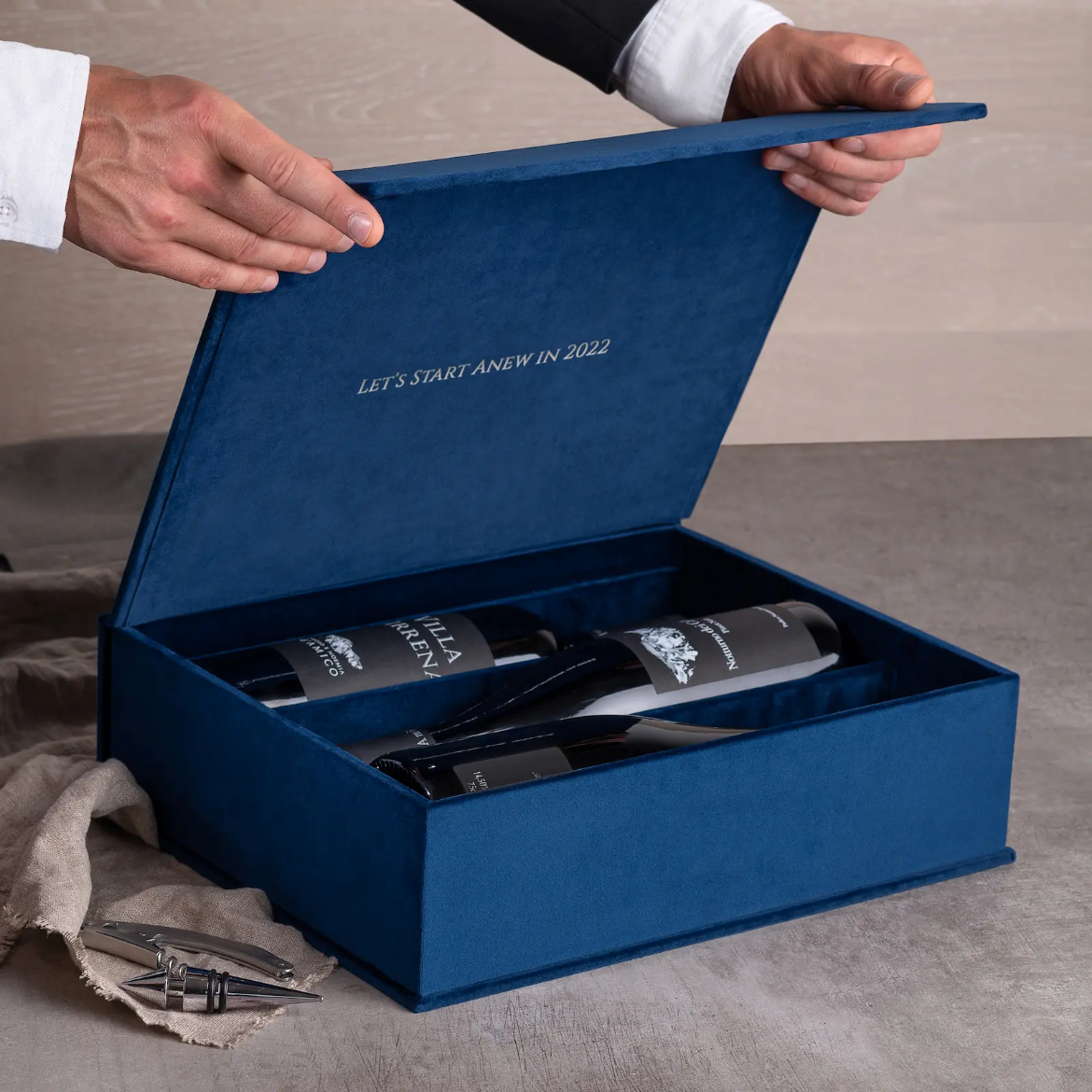 Picture of Velvet Wine Box for 3 Bottles