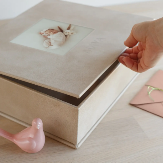 Picture of Eco Leather Baby Keepsake Box, Photo Window