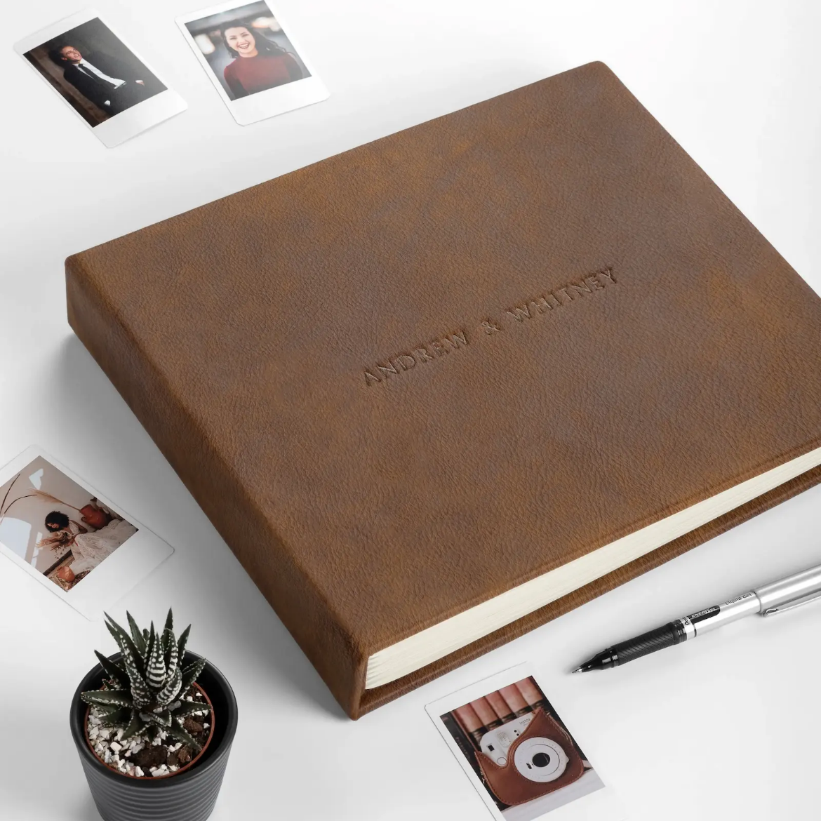 Picture of Leather Wedding Guest Book