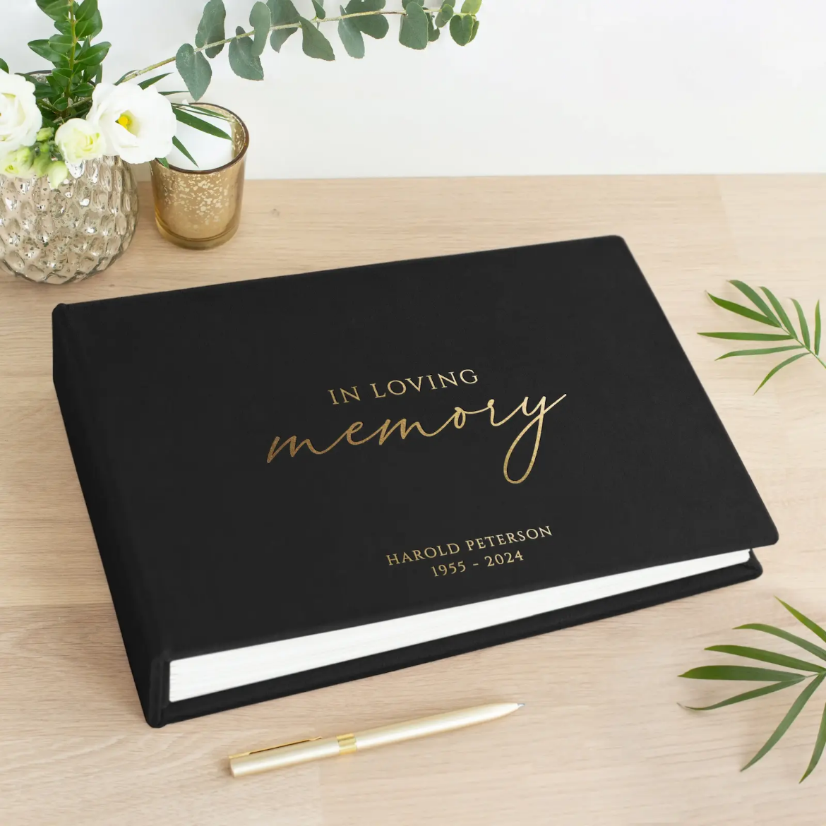 Picture of Velvet Memorial Condolence Book