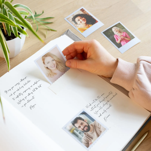 Picture of Linen Retirement Guest Book Vertical M55