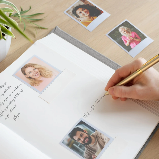 Picture of Linen Retirement Guest Book Vertical M55