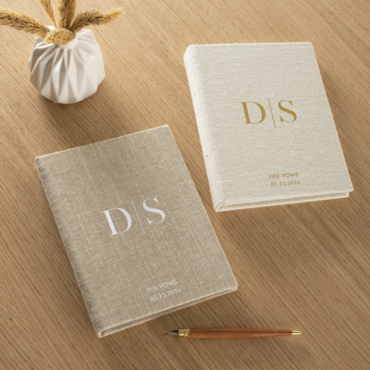 Picture of Set of 2 Linen Vow Books