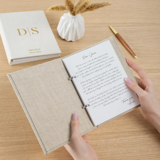 Picture of Set of 2 Linen Vow Books