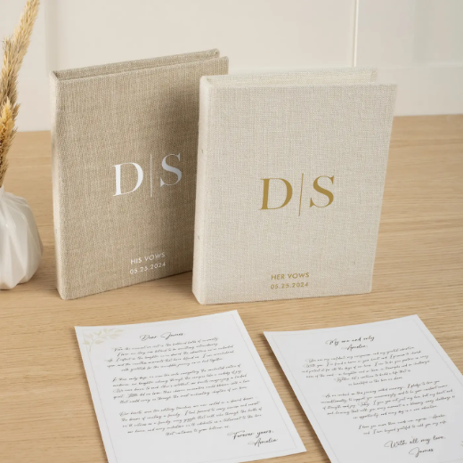 Picture of Set of 2 Linen Vow Books