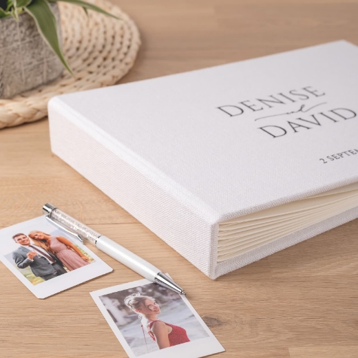 Picture of Linen Wedding Guest Book