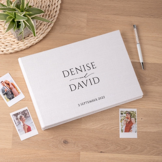 Picture of Linen Wedding Guest Book